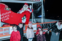 The Rotary Club of Middleton Christmas Float tours the streets of Middleton
